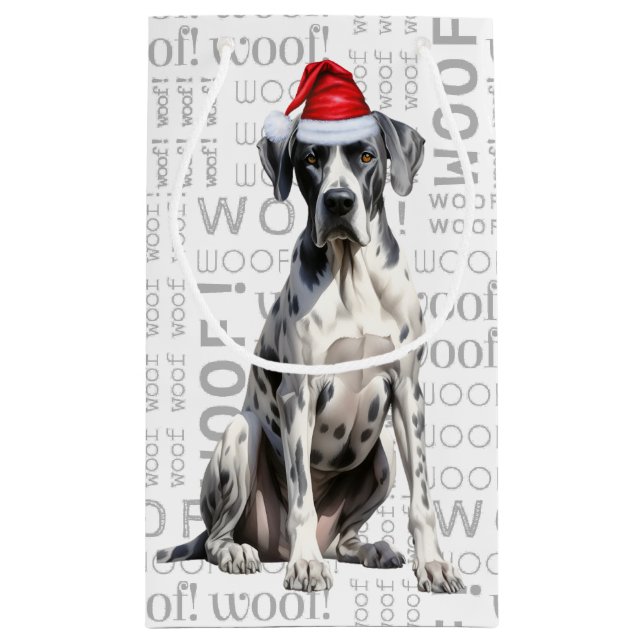 Snyggt Great dane och Woof Ord Art-jul (Baksidan)