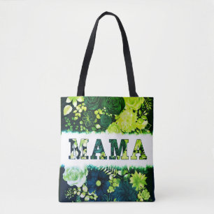 Snyggt Greenery Blommigt MAMMA Tygkasse