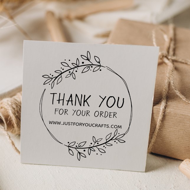 Snyggt Greenery-Tack för din beställning Stämpel (Stylish Greenery Thank You For Your Order Rubber Stamp)