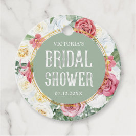 Snyggt Grönt Blommigt Boho Möhippa Gåvor Etiketter