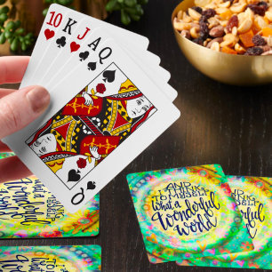 Snyggt Grönt Blommigt - underbart World Quote Casinokort