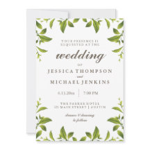 Snyggt Grönt Botaniska Löv Bröllop