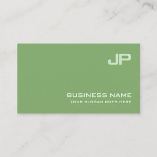 Snyggt Grönt Design Monogram Plain Luxe Visitkort