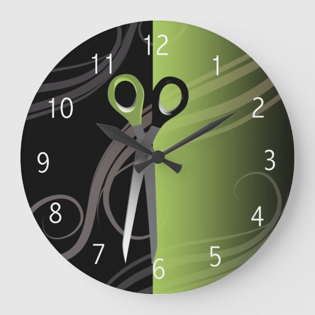 snyggt grönt hårsalong klocka (Framsida)