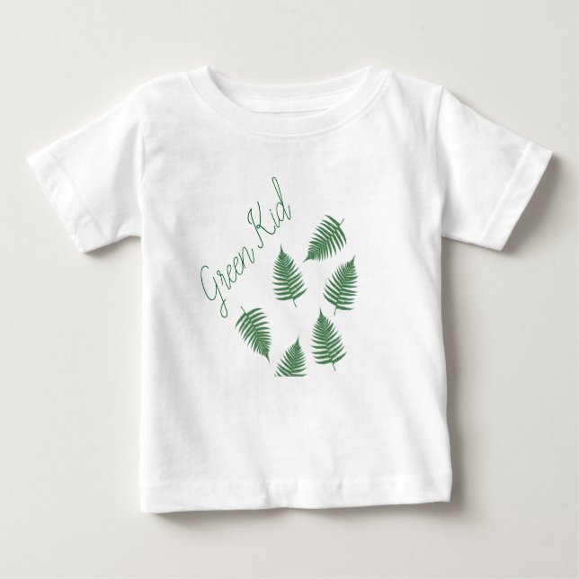 Snyggt Grönt Kid Lucky Fern Baby Skirt Bodykostym Tee Shirt (Framsida)