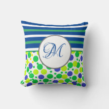 Snyggt Grönt Monogram jul Dekorativ kudde