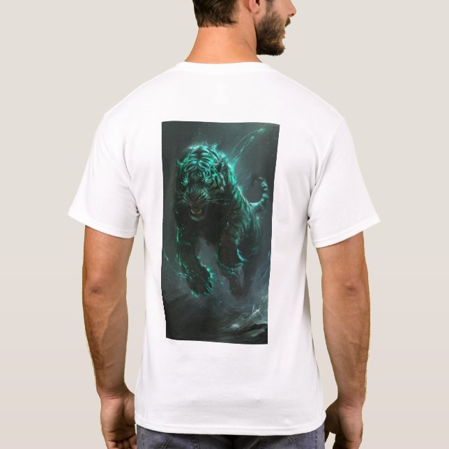 Snyggt Grönt Tiger Graphic T-Shirt (Baksida)