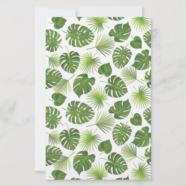 Snyggt Grönt Tropical Löv Mönster Brevpapper (Framsida)