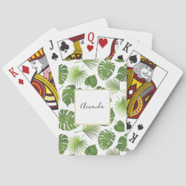 Snyggt Grönt Tropical Löv Mönster Casinokort