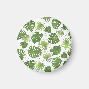 Snyggt Grönt Tropical Löv Mönster Magnet
