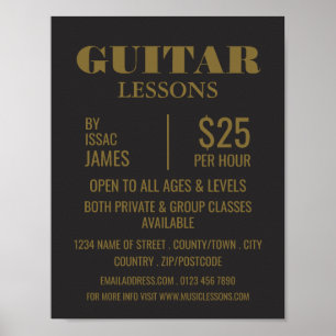 Snyggt Guitar Lessons Reklam Poster