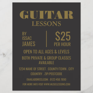 Snyggt Guitar Lessons Reklam Reklamblad