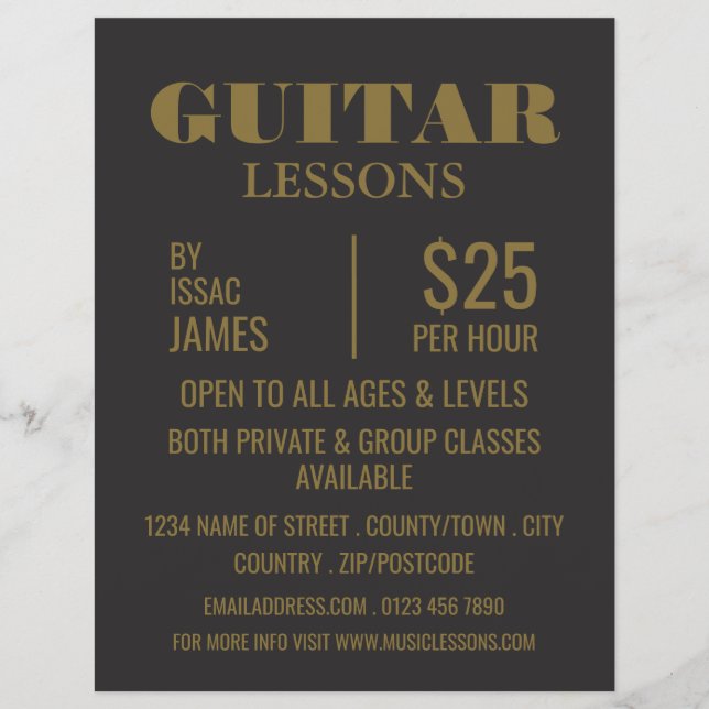 Snyggt Guitar Lessons Reklam Reklamblad (Framsidan)
