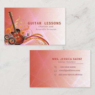 Snyggt Guitarist Guitar Player Teacher Visitkort