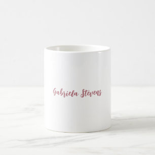 Snyggt Guld Calligraphy Namn White Kaffemugg