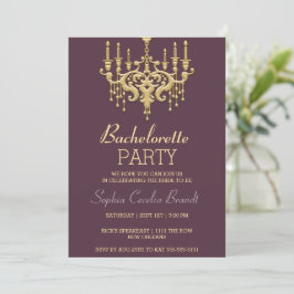 Snyggt Guld Chandelier Party-inbjudan Inbjudningar