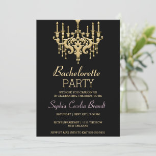 Snyggt Guld Chandelier Party-inbjudan Inbjudningar