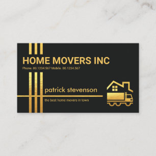 Snyggt Guld Crisscross Linjer Home Movers Lastbil Visitkort