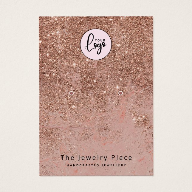 Snyggt Guld Faux Glitter Earrings Visning Ro Visitkort (Framsidan)