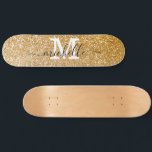 Snyggt Guld Glitter Personlig Monogramme Mini Skateboard Bräda 18,5 Cm<br><div class="desc">Trendig elegant Guld Gnistra Anpassade Monogrammed monogram Skateboard (Redigera)</div>