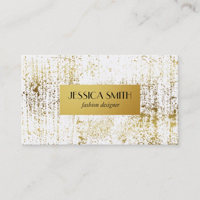 Snyggt Guld Grunge Metallic Faux Guld Visitkort (Framsida)