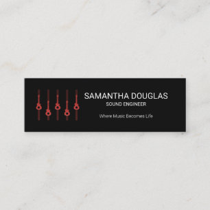Snyggt Guld Guitar Equalizer Panel Ljud Ingenjör Mini Visitkort
