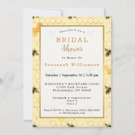 Snyggt Guld Gult Bes Honeycomb Möhippa Inbjudningar