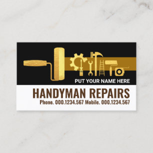 Snyggt Guld Handyman Verktyg Hemrenovering av Visitkort