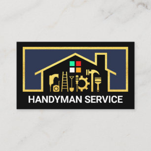 Snyggt Guld Handyman Verktyg Home Visitkort