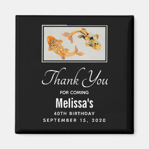 Snyggt Guld Koi Fish Birthday Tack Magnet
