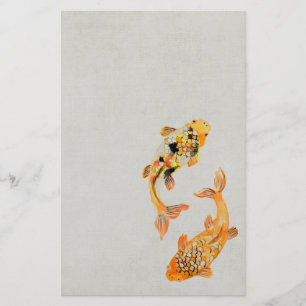 Snyggt Guld Koi Fish Brevpapper