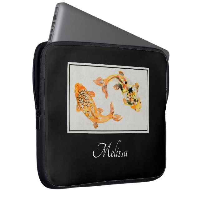 Snyggt Guld Koi Fish Laptop Fodral (Framsidan Höger)
