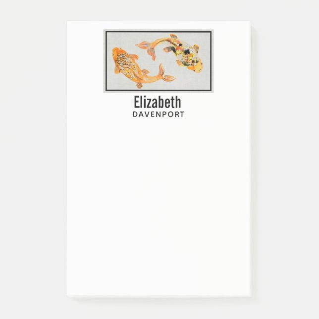 Snyggt Guld Koi Fish Post-it Block (Framsida)