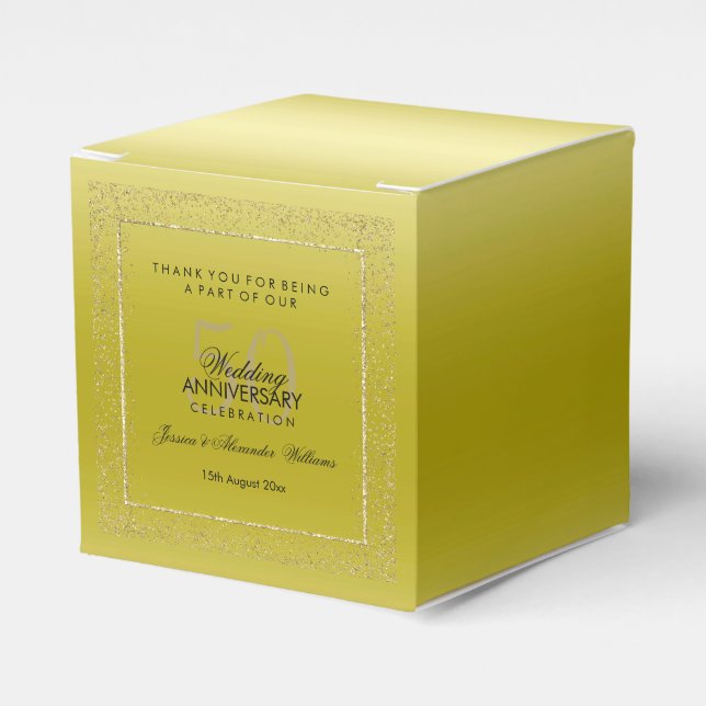Snyggt Guld Konfetti 50:e Bröllop Tack Presentaskar (Framsidan Sidan)