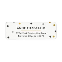 Snyggt Guld Konfetti-Returetiketter