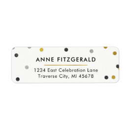 Snyggt Guld Konfetti-Returetiketter Returadress Etikett