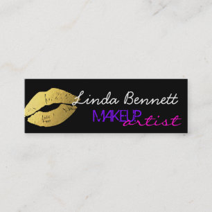Snyggt Guld Läppar - Makeup Artist Bold Mini Card Visitkort