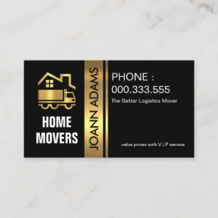 Snyggt Guld Lastbil Movers Visitkort