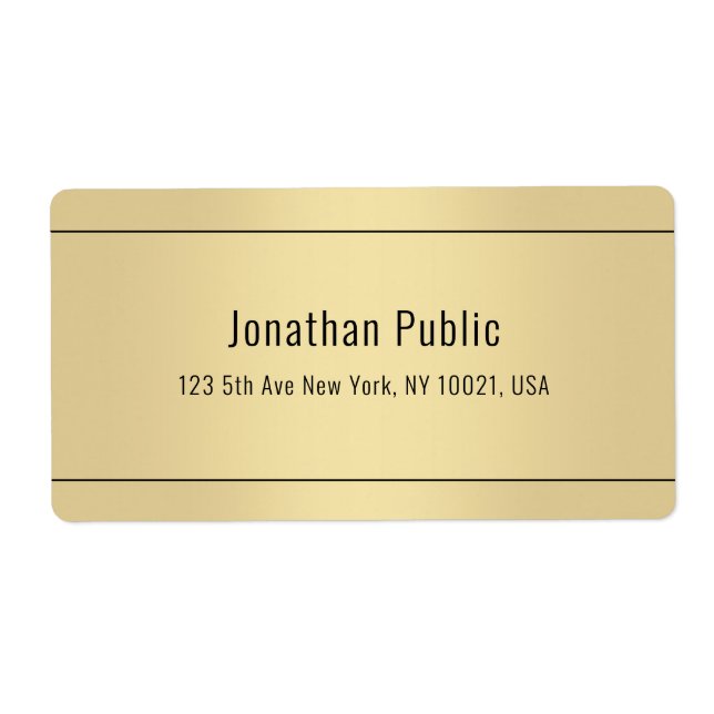 Snyggt Guld - mall för enkel bakgrundsdesign Fraktsedel (Framsidan)