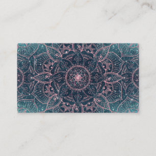 Snyggt Guld Mandala Blue Nebula Stars Visitkort