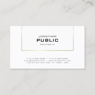 Snyggt Guld Modern Simple Design Trendig Plain Visitkort