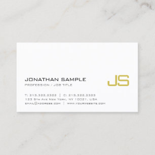 Snyggt Guld Monogram Plain Modern Luxury Trendig Visitkort