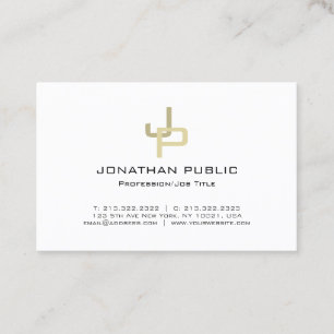 Snyggt Guld Monogram Professionell Modern Clean Visitkort