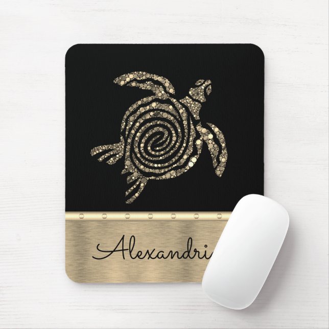 Snyggt Guld Mosaic Turtle Musmatta (Med mus)