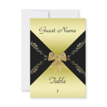 Snyggt Guld och svart dekorationskort för Bord