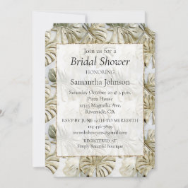 Snyggt Guld Sage Grönt Tropical Möhippa Inbjudningar