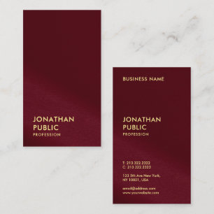 Snyggt Guld: Se text Burgundy Red Luxury Visitkort