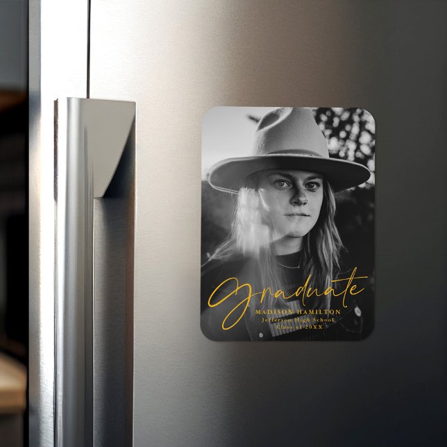 Snyggt Guld Skriptmeddelande för Studenten Magnet (Skapare uppladdad)