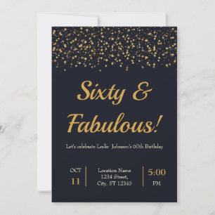 Snyggt Guld Stars Födelsedagsfest i åldern Spara Datumet