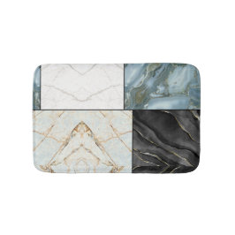 Snyggt Guld svartvit Marble mönster Badrumsmatta